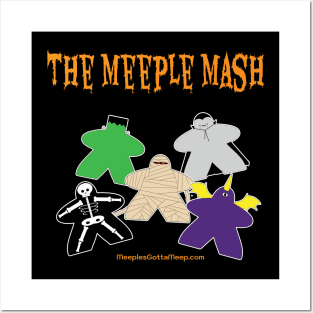 Meeple Mash, black Posters and Art